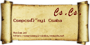 Csepcsányi Csaba névjegykártya